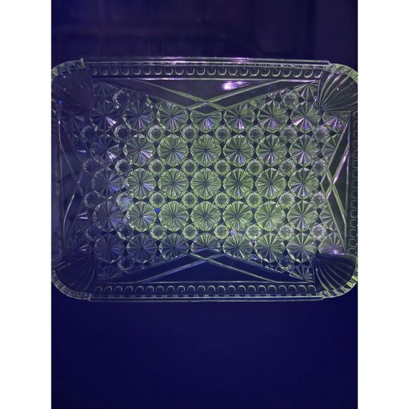 EAPG Antique Richards Hartley Daisy Button Crossbars Serving Tray1890s Mn Glow - Picture 2 of 10